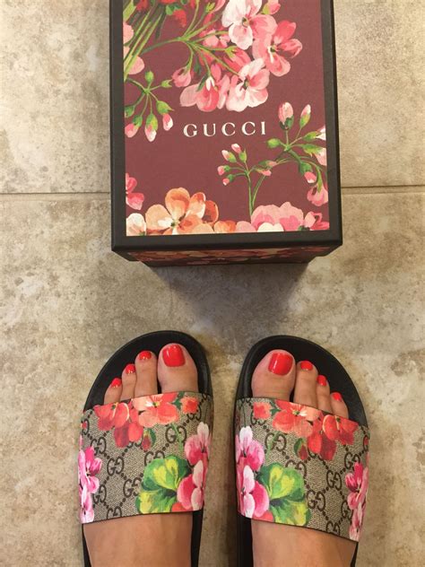 flower shoes gucci|gucci floral slides outfit.